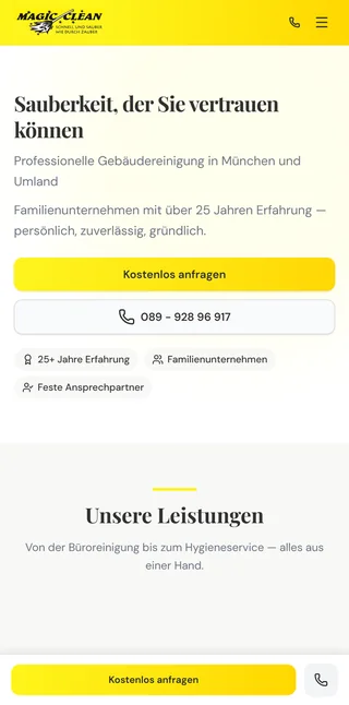 Dieselbe Website auf einem Smartphone-Bildschirm.